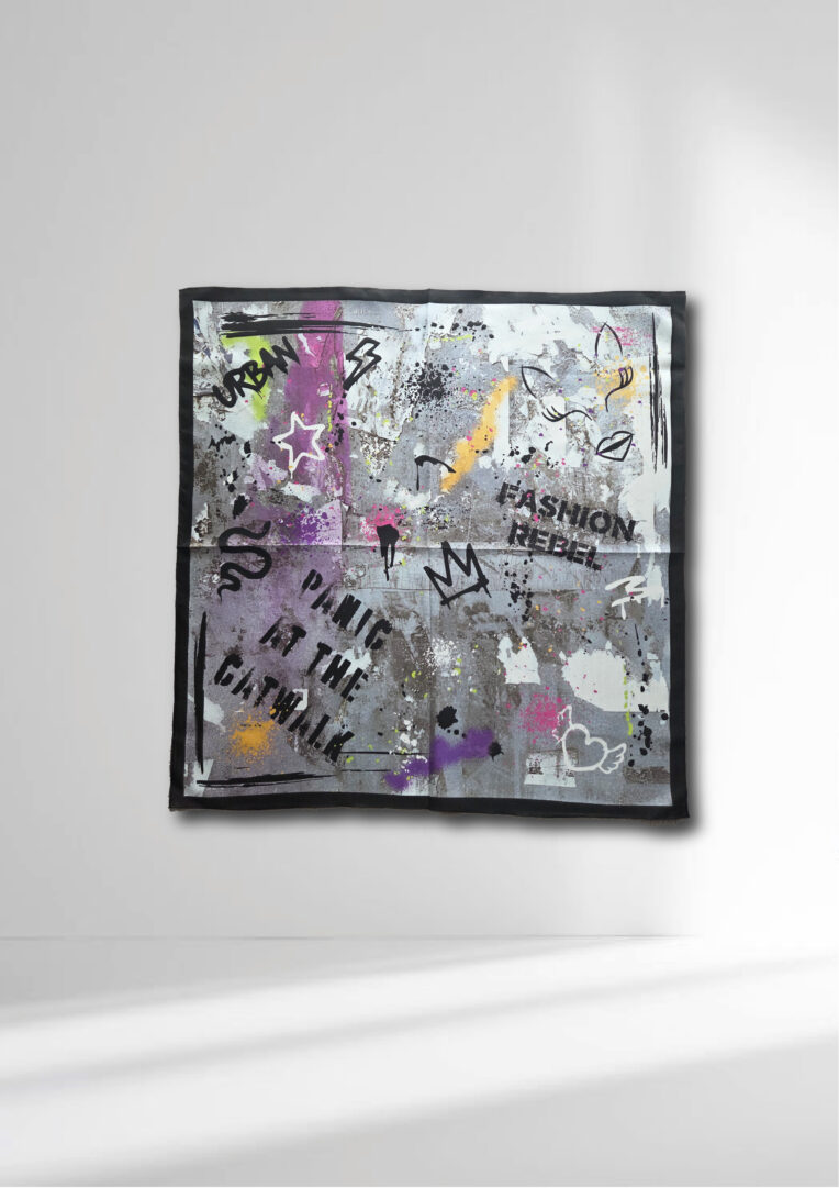unisex Seiden-Bandana - Graffiti
